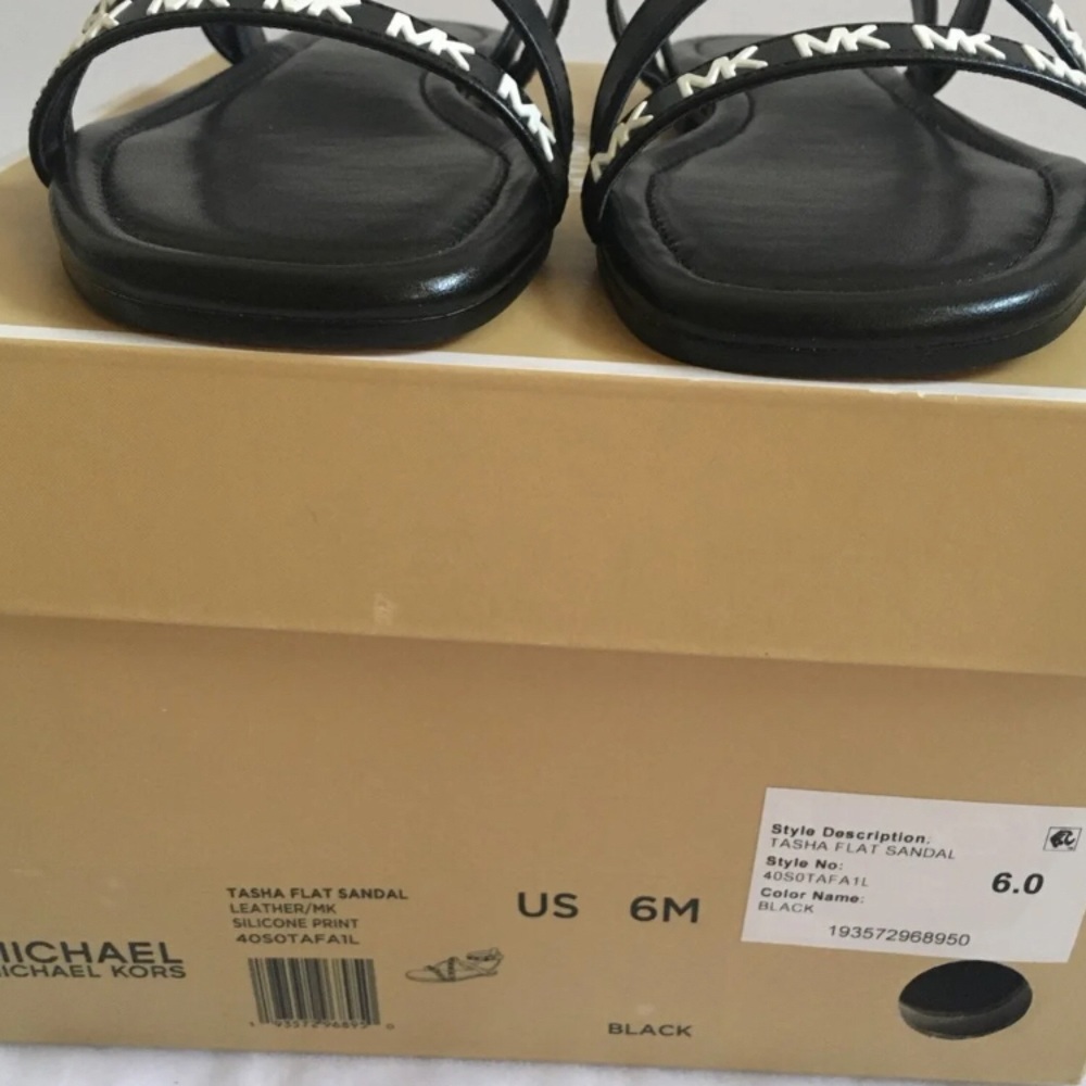 -SOLD-Michael Kors Leather black sandals, - Picture 5 of 5